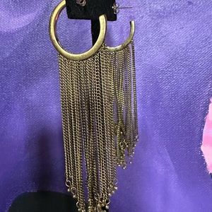 Hoop Chandelier Earrings in a Burnished Gold